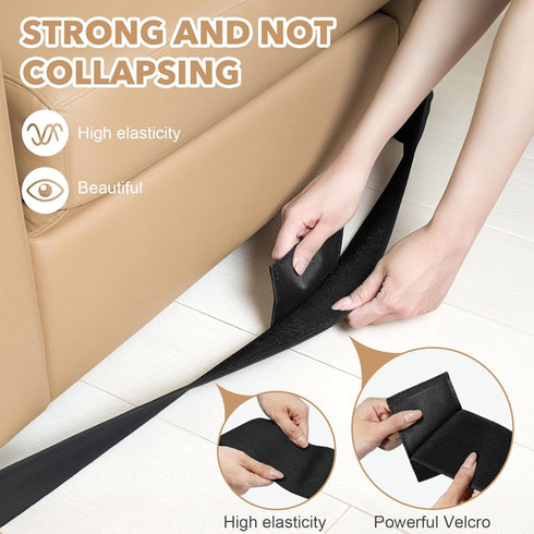 sunoyar (3" 132" Elastic Under Couch & Bed Blocker for Kids & Pets Toys Adjustable Gap Guard Stops Lost Toys, No Tools