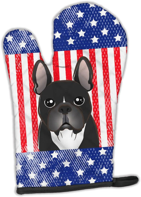 Caroline's Treasures BB2157OVMT American Flag and French Bulldog Oven Mitt - Heat Resistant, Kitchen Mitt for Hot Pans