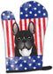 Caroline's Treasures BB2157OVMT American Flag and French Bulldog Oven Mitt - Heat Resistant, Kitchen Mitt for Hot Pans