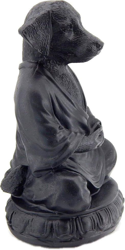 Bellaa 29608 Meditating Dog Statue, Cute Zen Buddha Yoga Pose Monk for Indoor and Outdoor Decor