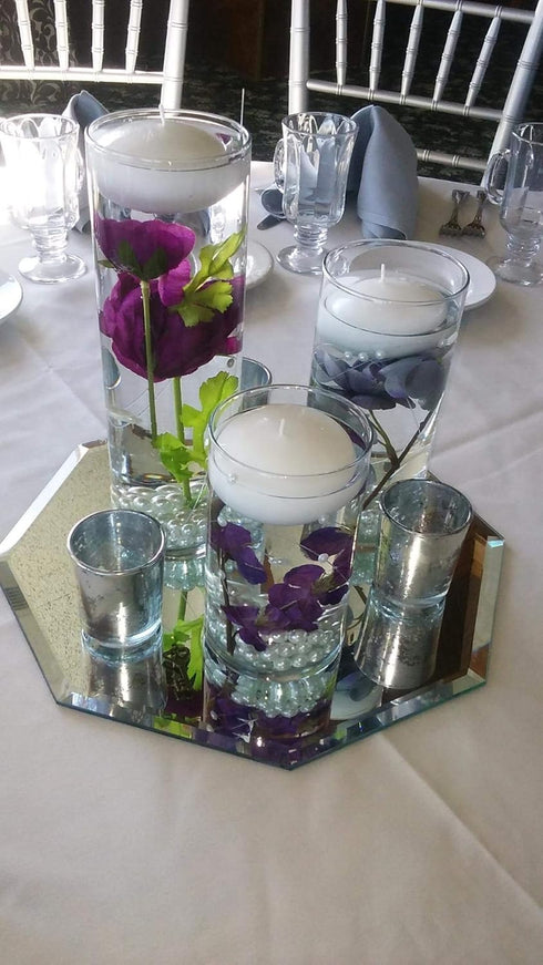 Floral Supply Online 9" Tall x 3.5" Wide Cylinder Glass Vase with Flower Guide Booklet for Weddings, Events, Home Decor