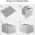 Storage Bins for Shelves, 3-Pack Medium Linen Organizers and Collapsible Baskets with Handles for Bedroom, Gray