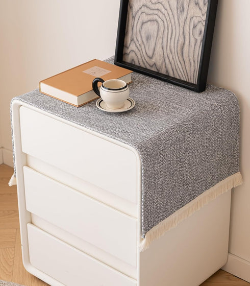 Nightstand Cover - Coffee Table Cover Dresser Cover Top with Tassels, 15.7