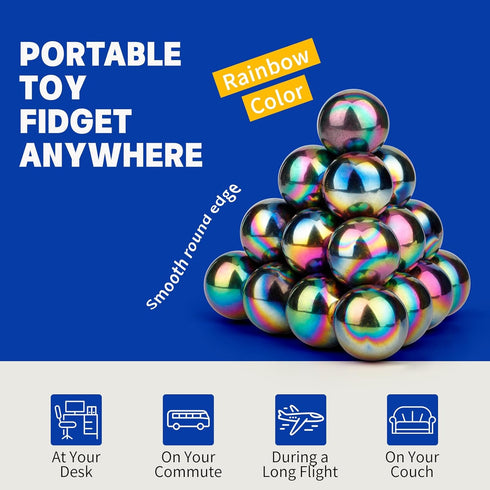 LNCOJOLM 30PCS Magnet Rainbow Rock Stone Fidget Toys for Adults, Magnets for Whiteboard Office Map Kitchen, Replacement