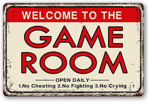 Video Game Room Accessories, Retro Arcade Tin Signs, Billiard Theater Wall Decor, 8×12 Inch Gaming Art Poster