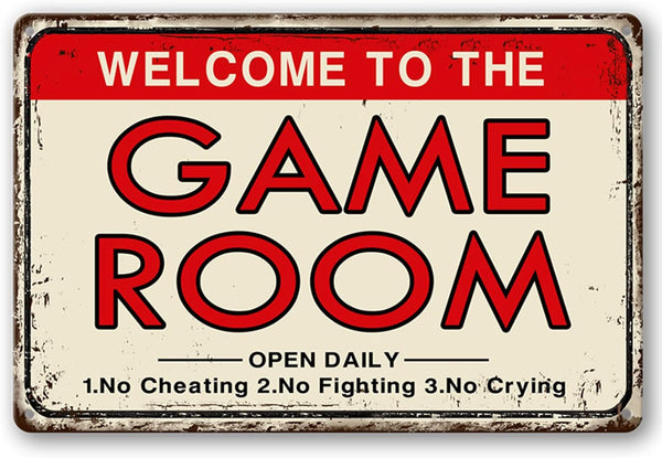 Video Game Room Accessories, Retro Arcade Tin Signs, Billiard Theater Wall Decor, 8×12 Inch Gaming Art Poster