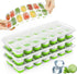 Ice Cube Trays, 4 Pack Durable Stackable Trays with Spill-Resistant Lids, Easy-Release Silicone Ice Maker