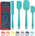 Culinary Couture 4-Piece Aqua Silicone Spatula Set, Heat Resistant up to 608°F, BPA-Free for Nonstick Cookware