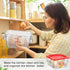 Suclain 2 Pcs Square Food Storage Container, Polycarbonate Clear with Red Lid, Commercial Kitchen Storage, 7.87 x 3.94