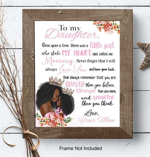 11x14 Black Girl Nursery Wall Art LARGE - African American Art - Inspirational Quotes - Positive Sayings - Cute Baby