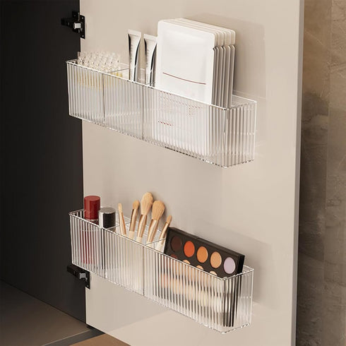 2 Pack Bathroom Makeup Organizer Wall Mount Clear Bathroom Organizers and Storage