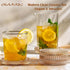 OGANAZI Set 5- Modern Clear Coaster of Glass Coasters for Drinks Crystal Coasters Round Cup Coasters Coffee Table Decor