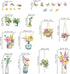 decalmile Window Clings of Potted Plants, Flowers, Easter Window Decals, Anti-Collision Stickers for Glass Doors