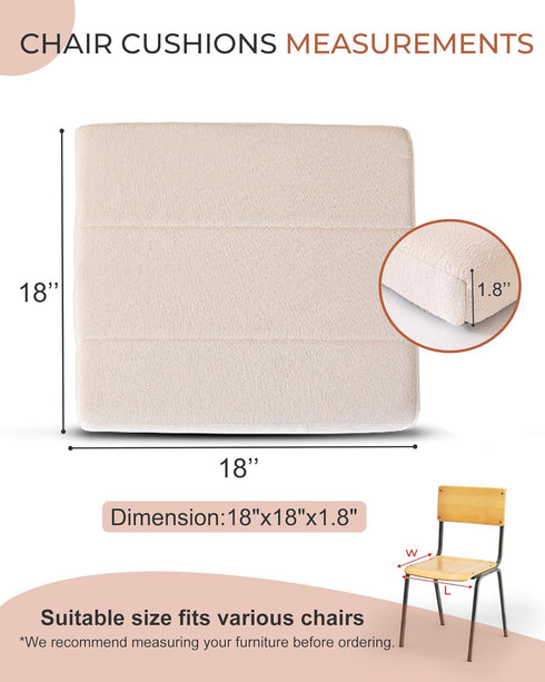 Set 2, (18 18 1.8 inch) Chair Cushions of Dinning Chair Cushions, Kitchen Chair Cushion, Chair Pads for Dining Chairs