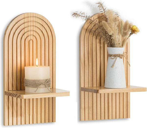 Boho Wall Decor Set of Two - Natural Modern Minimalist Mid Century