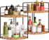 BSTSLL 2 Pack Bathroom Counter Organizer, 2 Tier Corner Bathroom Counter Organizer Wooden
