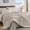 HEVUMYI Beige Tan Full Comforter Set - 7-Piece All Season Bed in