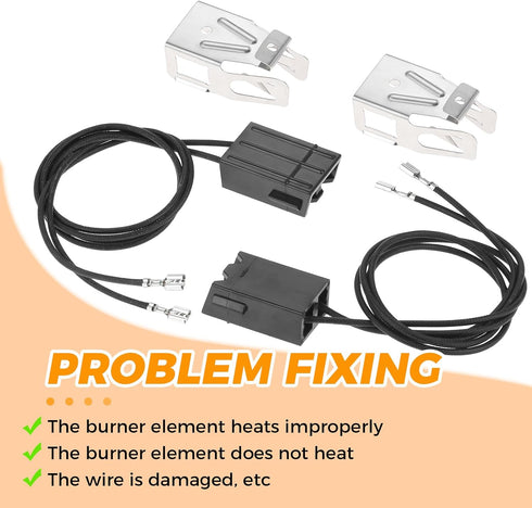 2 Pack WB2X8228 Wire Kit and Element Receptacle Replacement for GE Electric Hotpoint Kenmore Range Burners