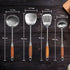 Stainless Steel Kitchen Utensil Set, 4 Pcs Cooking Cookware Set with Heat Resistant Wooden Hand