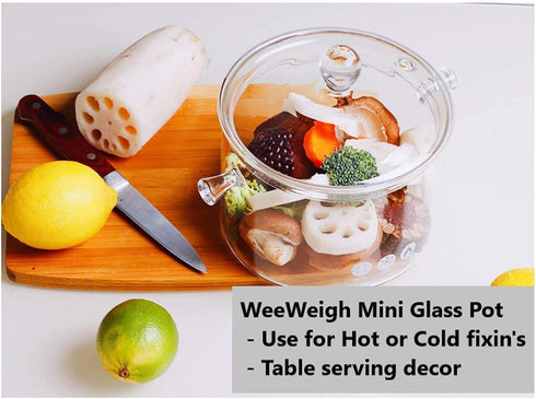 Glass Cooking Pot - 1.5L/50oz Heat-Resistant Borosilicate Glass Handmade Cookware Set for Pasta, Soup, Milk