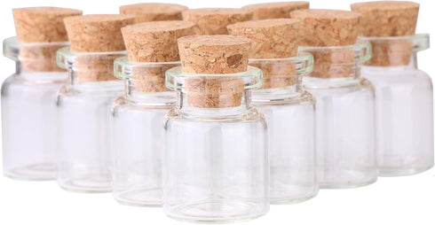 24pcs Mini Glass Bottles with Cork Stoppers, 5ml DIY Art Crafts Storage Container for Wedding Decoration and Party