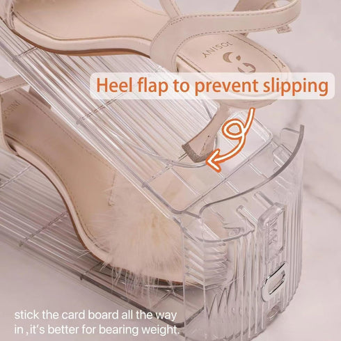 8Pack) shoe slots organizer, Clear Shoe Stacker, Adjustable Level Shoe Rack,Storage Space Saver for Sneakers Display