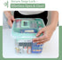 15QT ANYPROLUS Clear Medicine Organizer Box with Handle, Plastic Medicine Container with Tray First Aid Box Empty