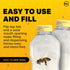 1.5 lb 24-Pack Mann Lake Refillable Hourglass Honey Jars | Plastic Containers with Yellow Flip-Top Lids | Empty Bottles