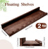 2 Set Storage(12",Walnut Suzile Pcs Scalloped Shelves Wall Floating Shelves for Room, Bathroom, Bedroom, Cute Room