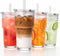 GOSCHE 20oz Glass Tumblers with Straws and Lids, Ribbed Iced Coffee Cups
