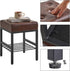 16.34 inches LG-60Z IBUYKE Square Stool with Adjustable Feet and Storage Space, Footrest Chair,Multi-Use as Small Side