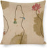 Chinoiserie Throw Pillow Cover, Lotus Ink Painting Flowers, Farmhouse Home Decor 18"x18"