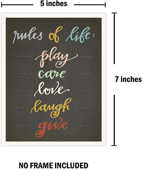 Children Inspire Design The Rules Mini Collection 5x7 Wall Art Prints - Motivational Nursery Decor