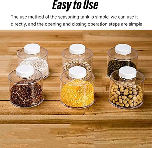 6pcs Spice Jars, Stackable Plastic Spice Jar with Shaker Lids, Clear Dredge Spice Shaker Containers for Storing Spice,