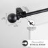 Kenney Chelsea Ball End Window Curtain Rod, Adjustable 28 to 48 Inches, Extendable Set, Black