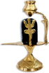Craftsman SATVIK 4.5 INCH Brass Lord Shiva Linga Lingam Statue with Trishul and Brass Matki for Hindu Pooja Sculpture