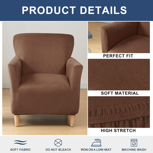 1-Piece HAOYONG Banquet Armchair Slipcover Stretch Velvet Chair Covers Armchair Sofa Covers Soft Arm Chair Cover