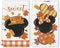 Fall Kitchen Towels with Cartoon Mouse Design, Autumn Harvest Dish Towels for Home Party Decoration