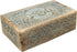 DharmaObjects Large Triple Moon Hand Carved Jewelry Trinket Keepsake Wooden Storage Box, Turquoise