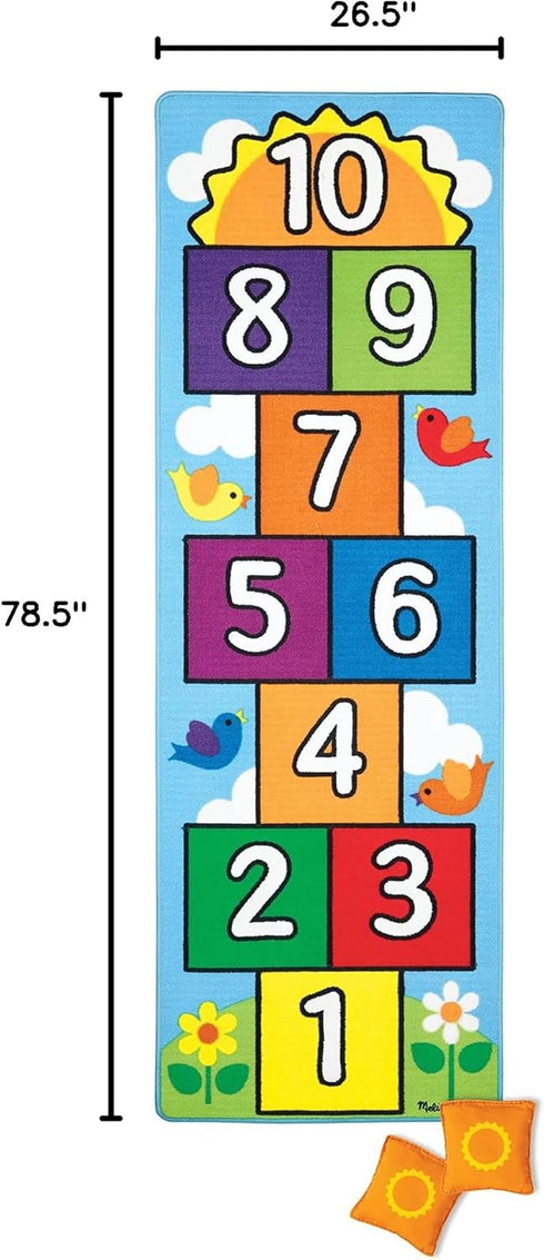 Melissa & Doug Hop and Count Hopscotch Game Rug - 3 pcs, 78.5 x 26.5 inches