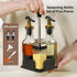 Oil and Vinegar Dispenser Set with Caddy, Glass Bottle Seasoning Dispenser, Oil Spouts, Funnel, Brush Kit