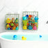 2 PackBath Greentainer Toy Organizer, Wall Mounted Shower Storage Basket - Metal Bathtub Toy Holder with Hooks