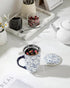 18 oz vancasso SELENE Porcelain Tea Mug, Porcelain Tea Cup with Infuser and Lid Steeps Loose Leaf Tea, Microwave