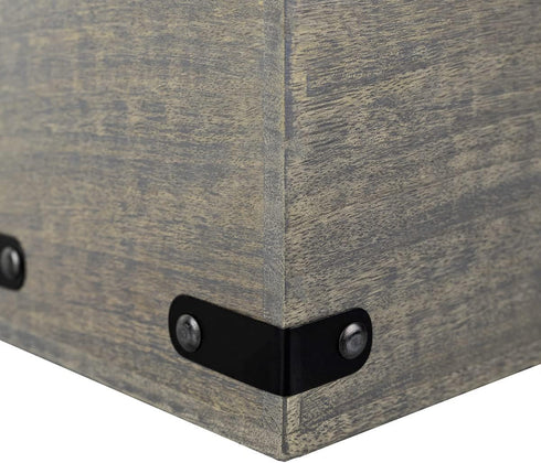 GoCraft Wooden Tissue Box Holder | Square Facial Paper Tissue Box Cover Holder for Bathroom Vanity Countertops, Bedroom Dressers, Night Stands, Desks and Tables - 5.75" X 5.75" X 6.5"