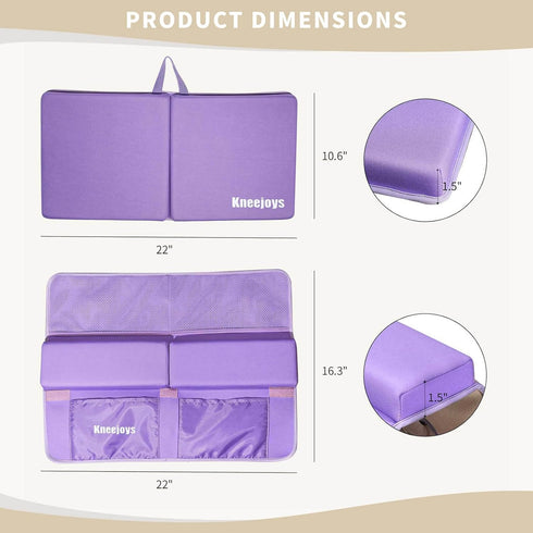 Kneejoys Elbow Bath Kneeler and Rest Pad for Baby - Memory Foam Kneeling Mat for Tub and Bath Toy Organizer