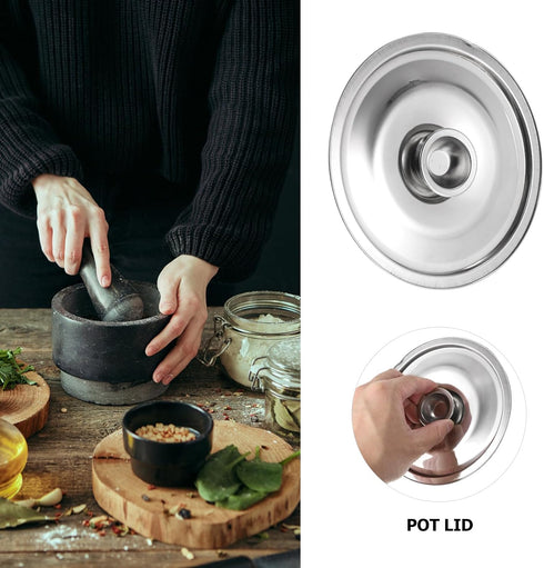 Silver Stainless Steel Pan and Pot Lid, Universal Replacement Cover for Skillets and Frying Pans, 16cm Diameter