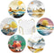 Drink Coasters Set of 6 with Holder, Ceramic Absorbent Boho Coaster for