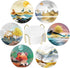 Drink Coasters Set of 6 with Holder, Ceramic Absorbent Boho Coaster for