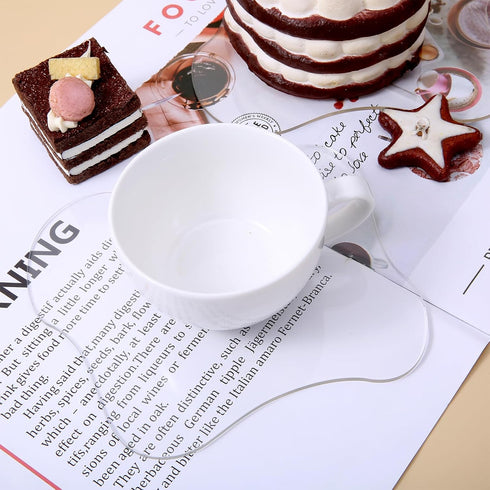 2 Pcs Acrylic Clear Coasters - Aesthetic Irregular Cloud Shape Drink Cup Coaster for Coffee Table, Desk Decoration