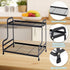Jofuas 2-Tier Countertop Metal Organizer Standing Shelf for Bathroom and Kitchen Storage Under Sink, Organizing